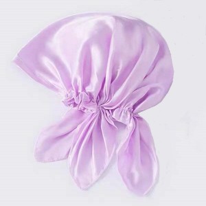 Super Size Soft Solid Double-Layered Wide Edge HAIR BONNET Satin With Edge Scarf custom na kulay